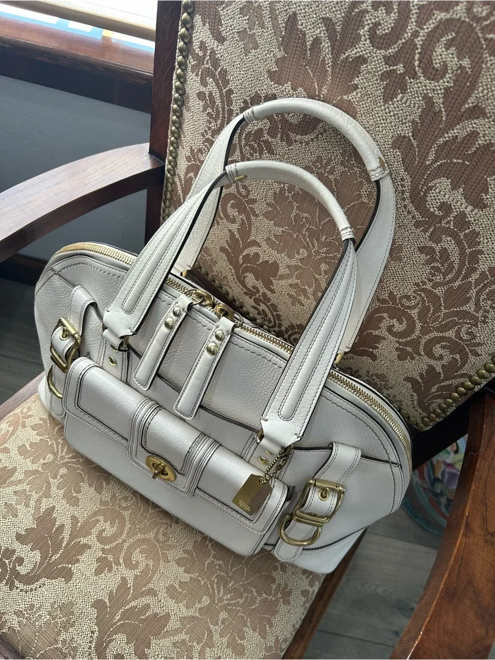 COACH Y2K Large leather Miranda Satchel White / Gold Hardware